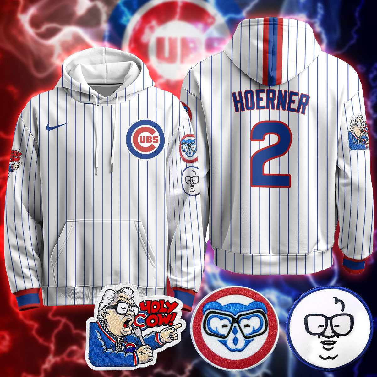 Chicago Cubs Limited Hoodie - Harry Caray "Holy Cow" Patch - All Stitched