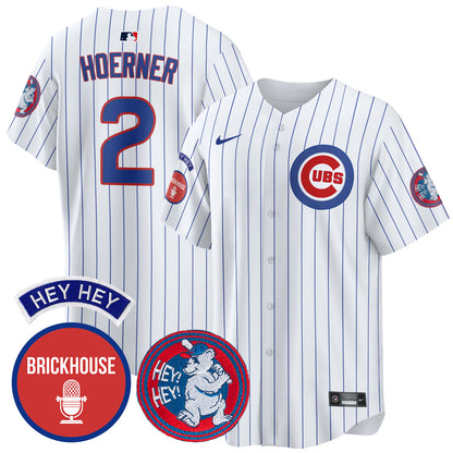 Chicago Cubs Limited Jersey - Jack Brickhouse "Hey Hey" Patch - All Stitched