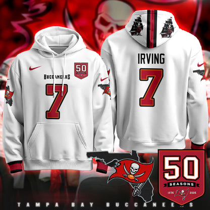 Tampa Bay Buccaneers Creamsicle Throwback Hoodie - 50th Season Patch - All Stitched