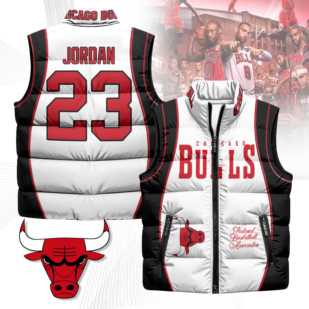 Chicago Bulls Unisex Puffer Vest