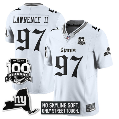 NYG 100th Seasons 'Gothic Gotham Edition' Vapor Limited Jersey - All Stitched