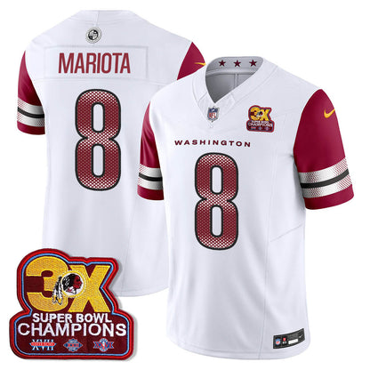 WAS 3-Time Champions Patch Vapor Limited Jersey - All Stitched