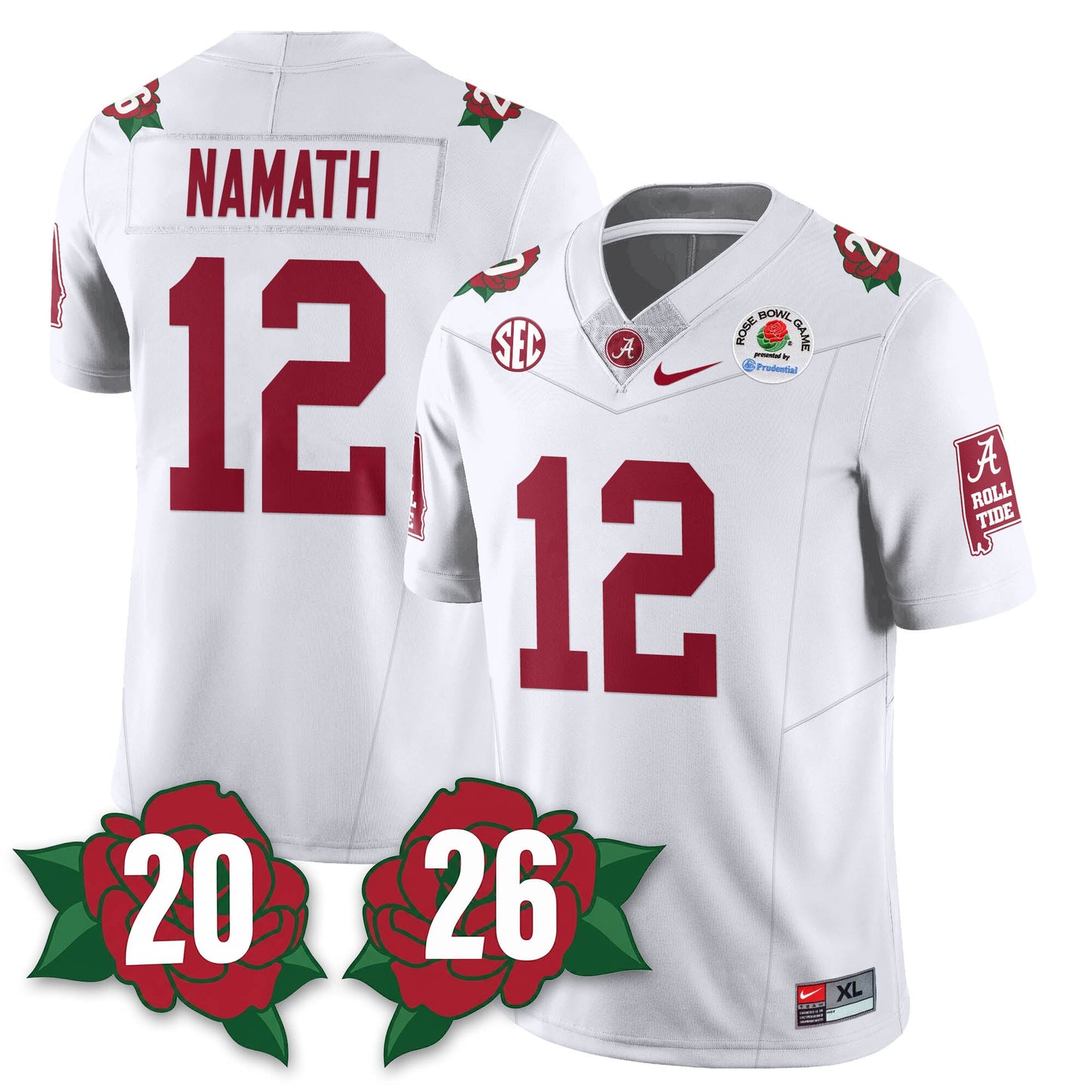 BAMA Rose Bowl Vapor Limited Football Jersey - All Stitched