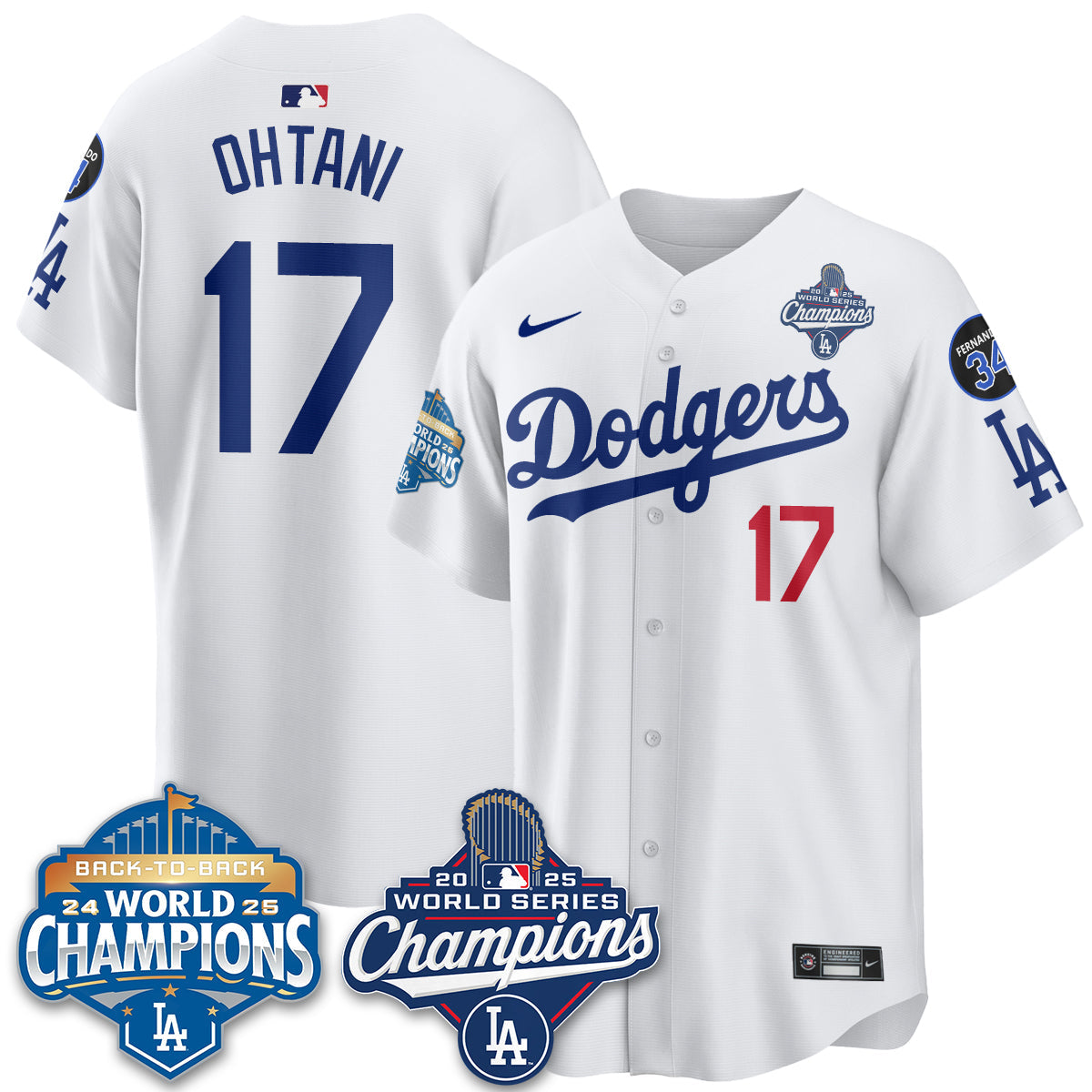 LAD 2025 World Series Champions Jersey - All Stitched