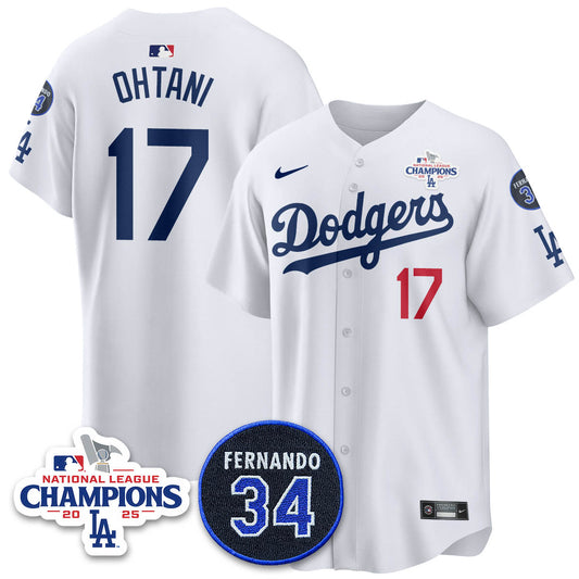Los Angeles Dodgers 2025 NL Champions Jersey - All Stitched
