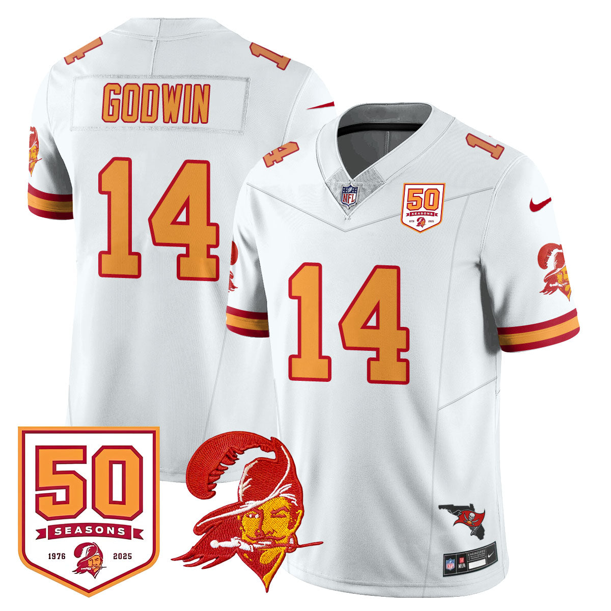 Tampa Bay Buccaneers 50th Season Limited Jersey - All Stitched