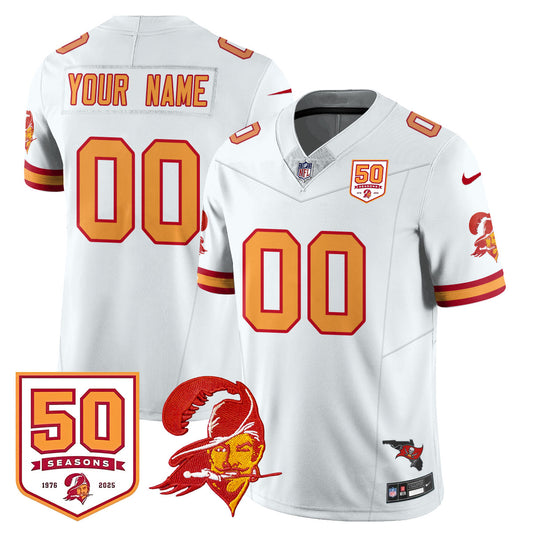 Custom Tampa Bay Buccaneers 50th Season Limited Jersey - All Stitched