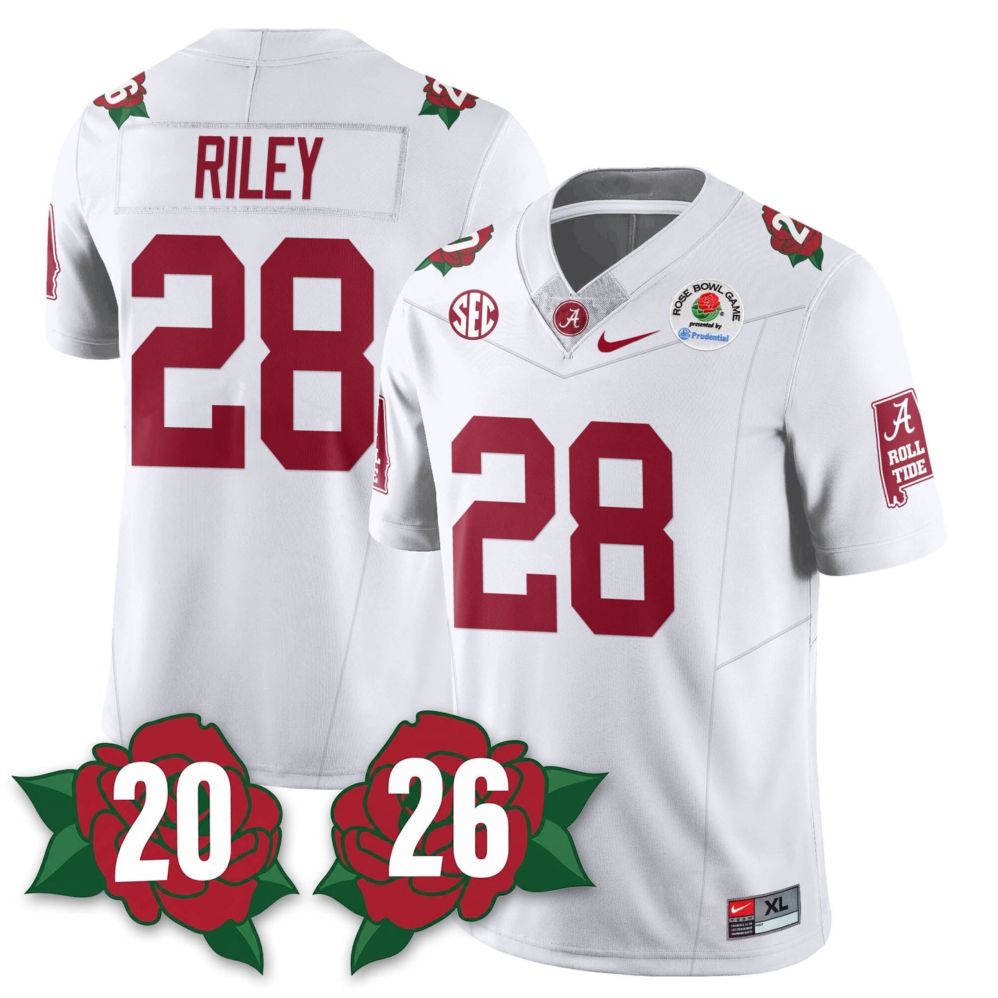 BAMA Rose Bowl Vapor Limited Football Jersey - All Stitched