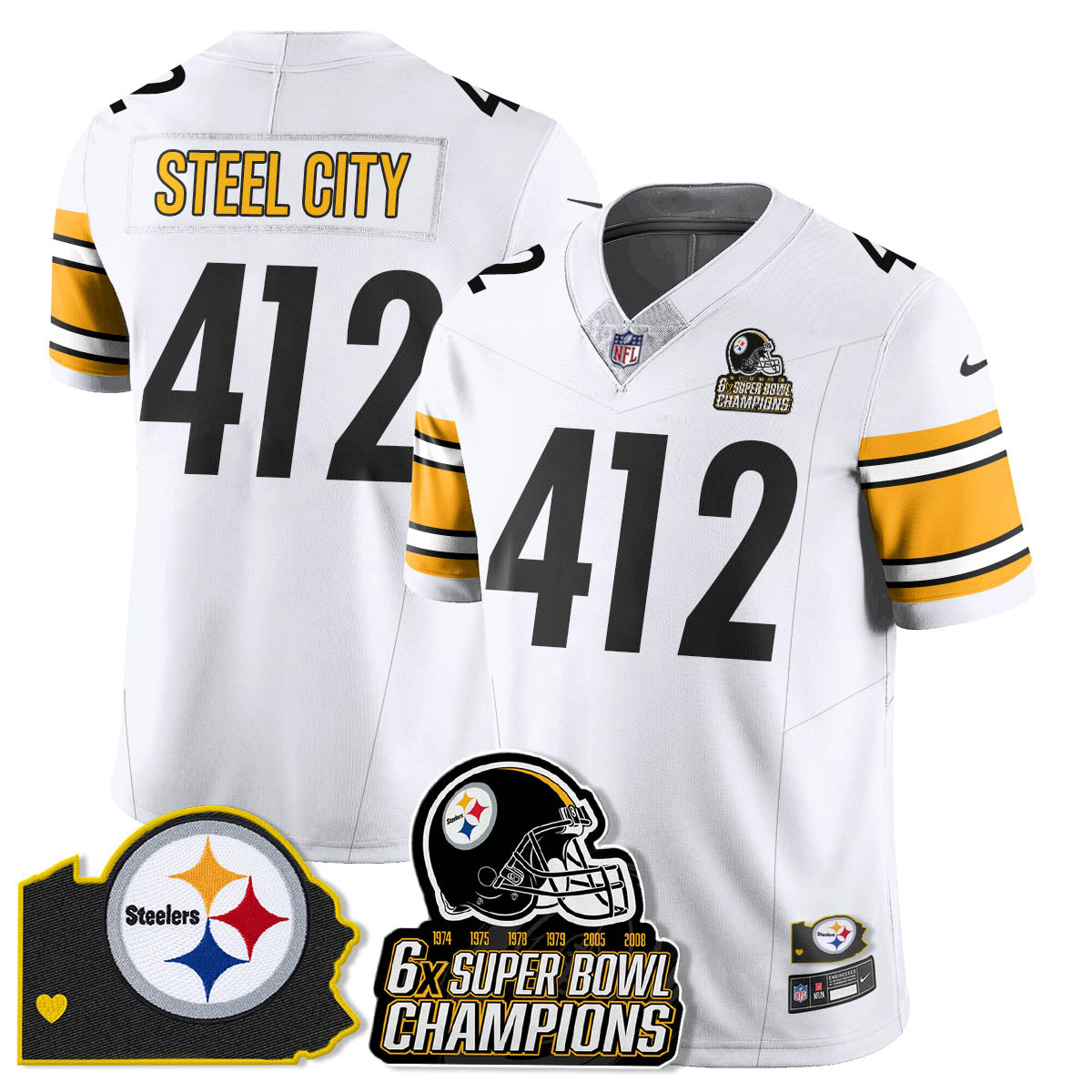 PIT 6-Time Champions Patch Vapor Limited Jersey - All Stitched