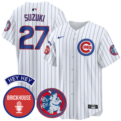 Chicago Cubs Limited Jersey - Jack Brickhouse "Hey Hey" Patch - All Stitched