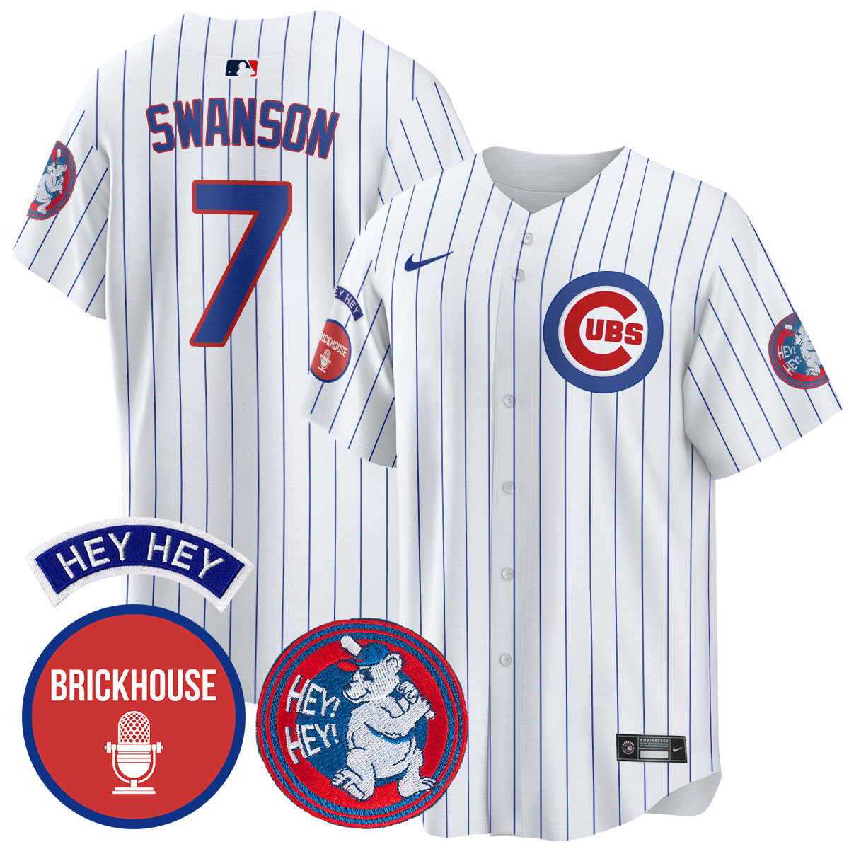 Chicago Cubs Limited Jersey - Jack Brickhouse "Hey Hey" Patch - All Stitched