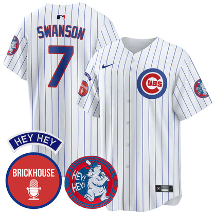 Chicago Cubs Limited Jersey - Jack Brickhouse "Hey Hey" Patch - All Stitched