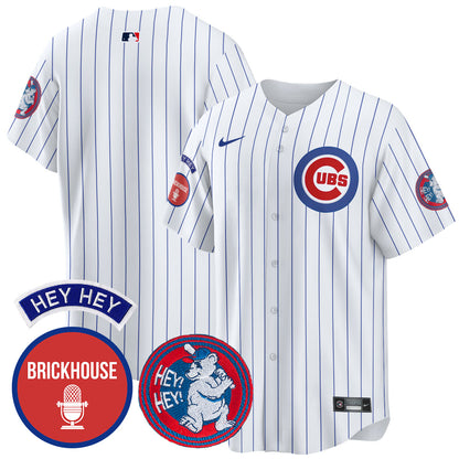 Chicago Cubs Limited Jersey - Jack Brickhouse "Hey Hey" Patch - All Stitched