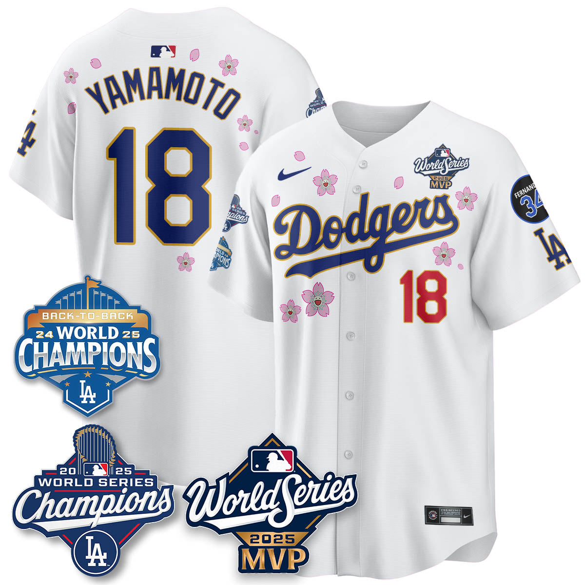 Yoshinobu Yamamoto LAD 2025 World Series MVP Jersey - All Stitched