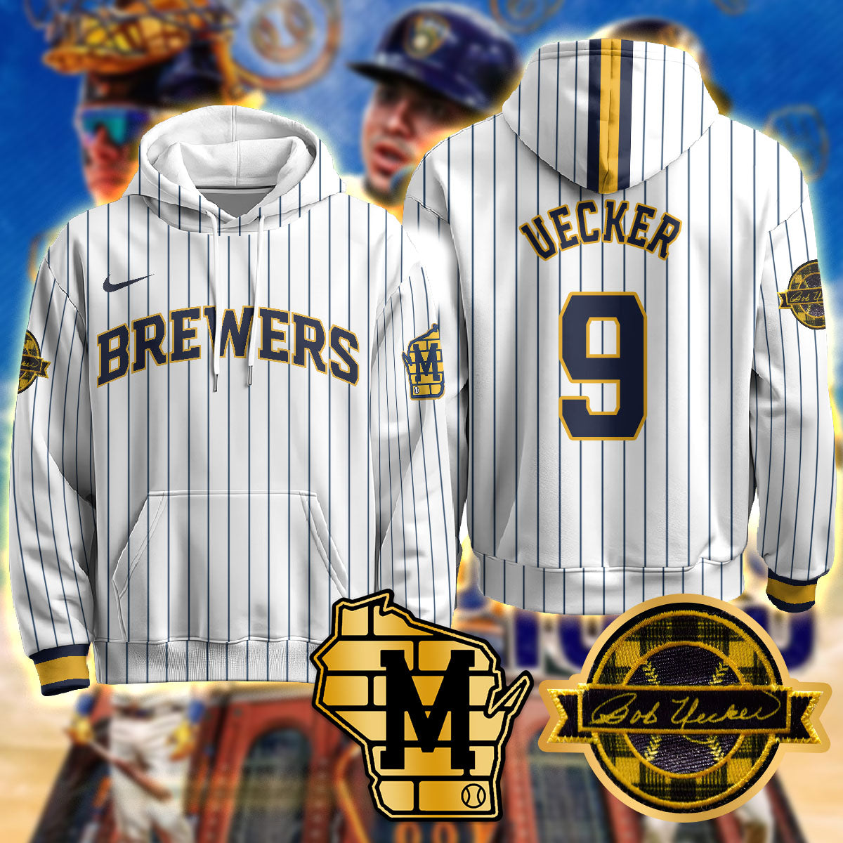 Milwaukee Brewers 2025 Limited Hoodie - Bob Uecker Patch - All Stitched