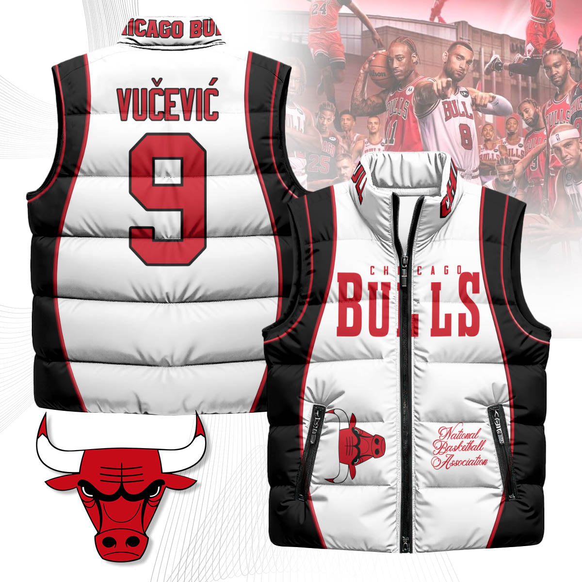 Chicago Bulls Unisex Puffer Vest