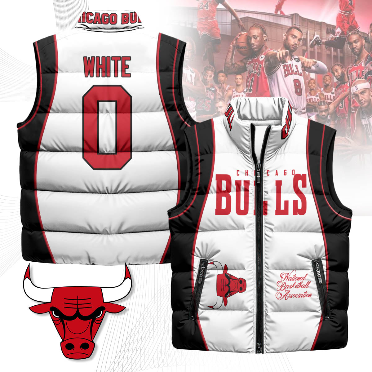 Chicago Bulls Unisex Puffer Vest