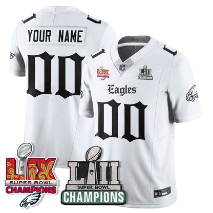 PHI 'Gothic Philly' LII-LIX Super Bowl Champions Vapor Limited Jersey - All Stitched