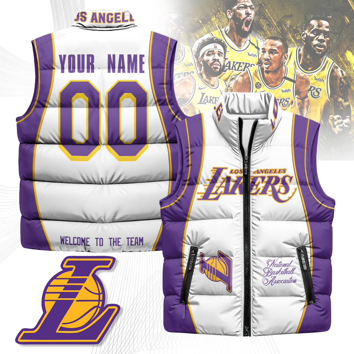 Los Angeles Lakers Unisex Puffer Vest