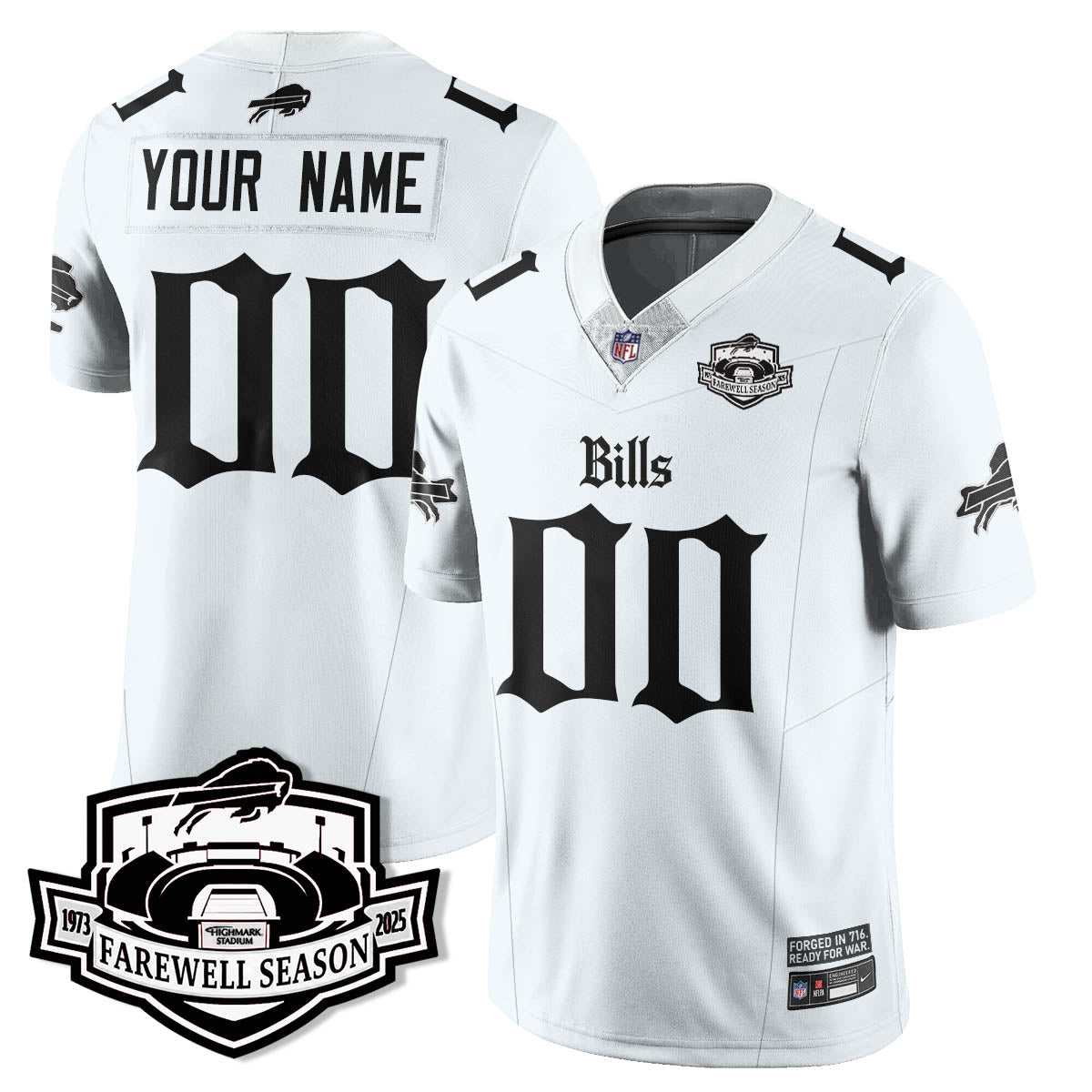 BUF Gothic Vapor Limited Jersey - Farewell Highmark Patch - All Stitched