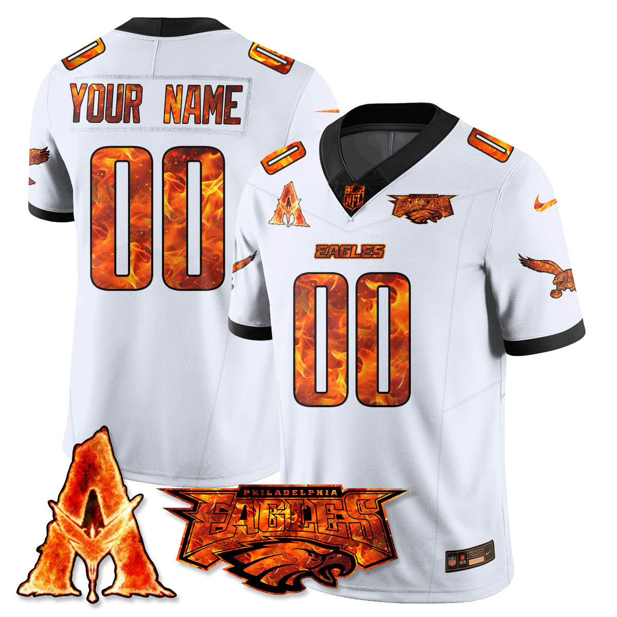 Philadelphia Eagles x Avatar 3 Fire and Ash Custom Jersey - Stitched
