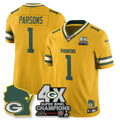 GB 4-Time Champions Patch Vapor Limited Jersey - All Stitched