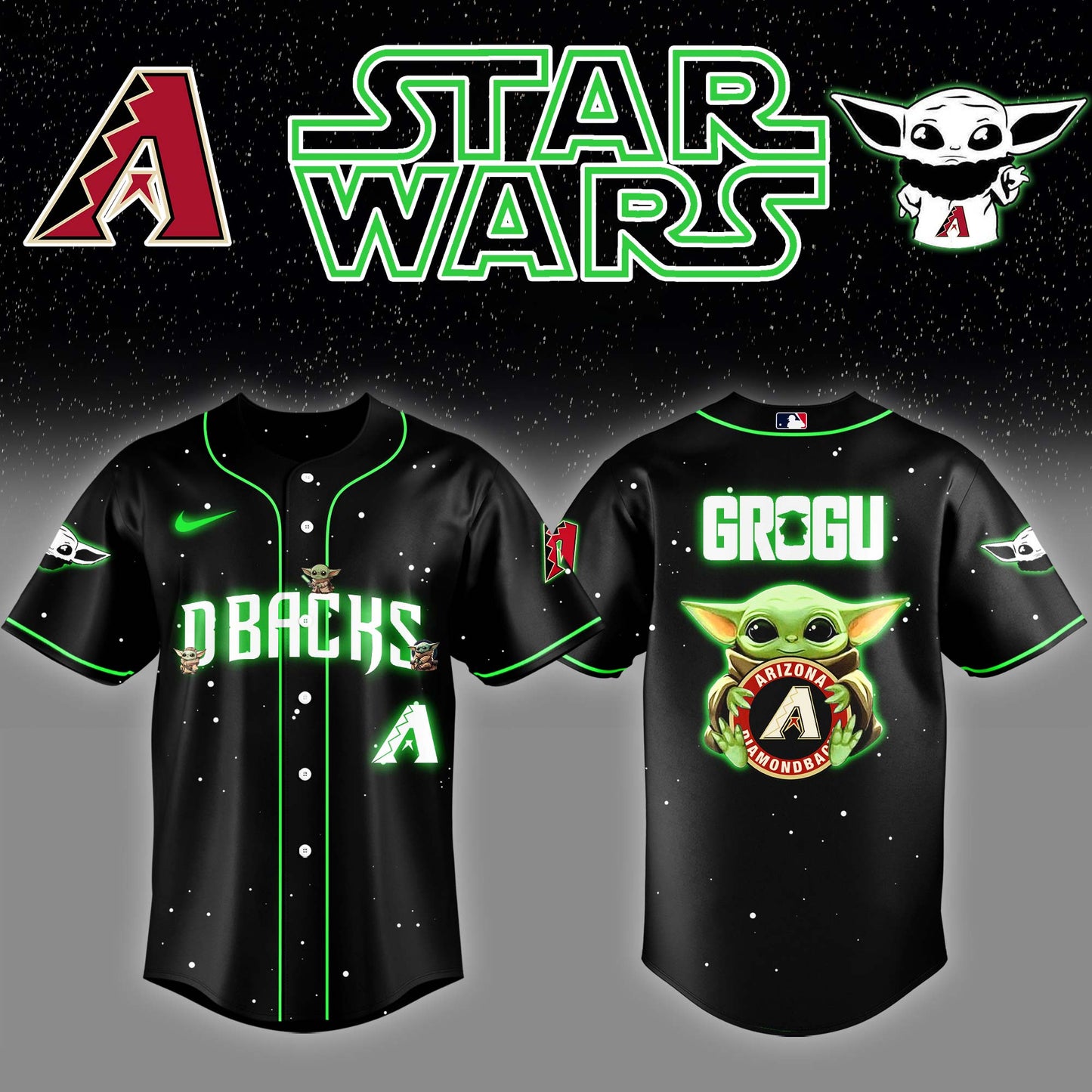 Arizona Diamondbacks x Stars Wars Grogu Night Baseball Jersey Editions Limited v3