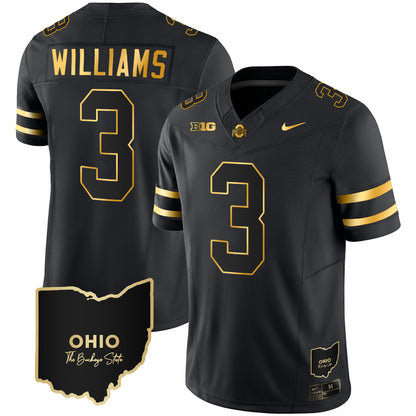 Ohio State Buckeyes 2023 Vapor Limited Gold Jersey - Ohio Patch - All Stitched