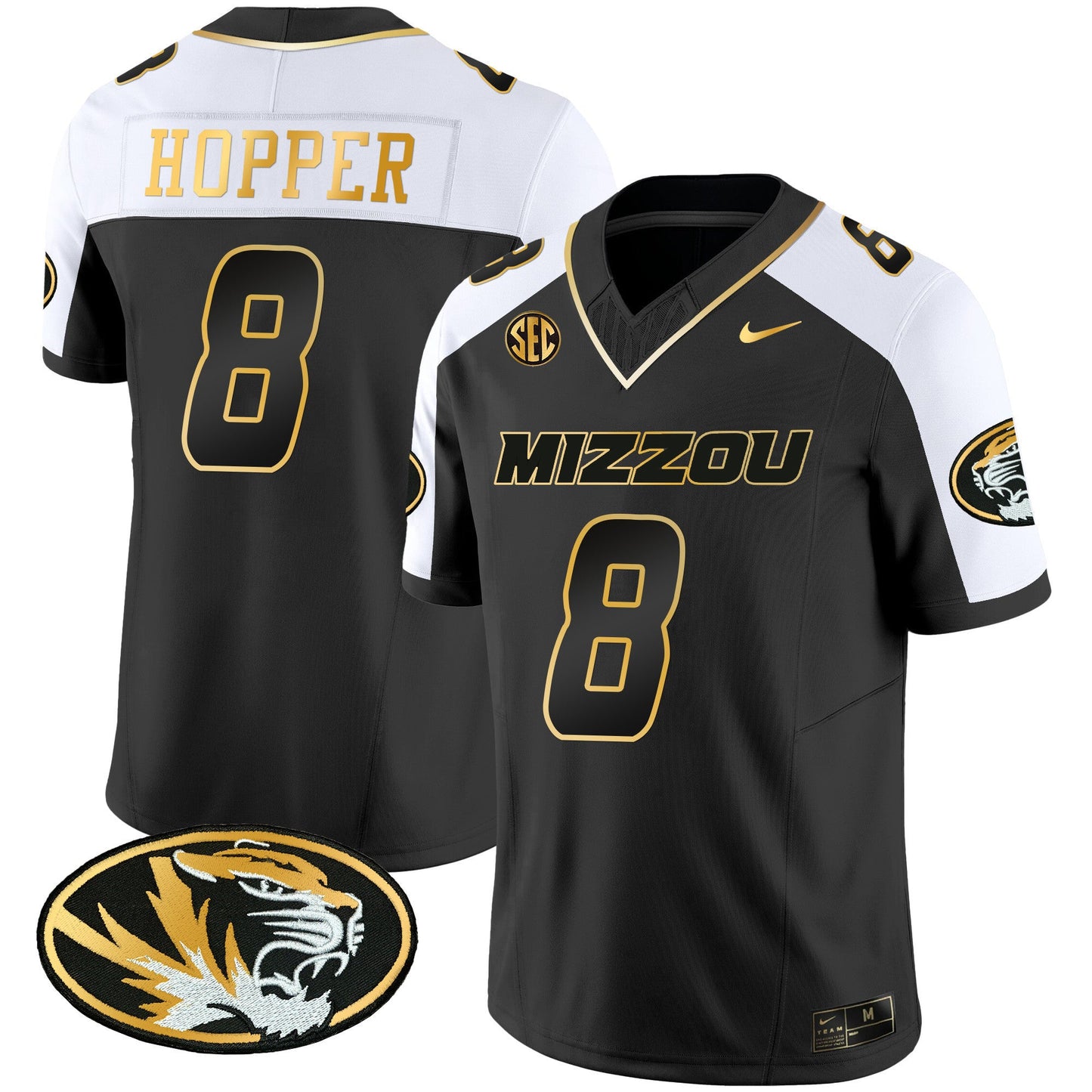 Missouri Tigers Gold Vapor Jersey - All Stitched