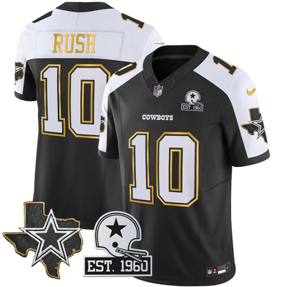 Men's Cowboys Texas Patch Gold Trim Vapor Jersey - All Stitched