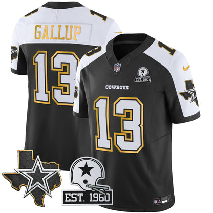 Men's Cowboys Texas Patch Gold Trim Vapor Jersey - All Stitched