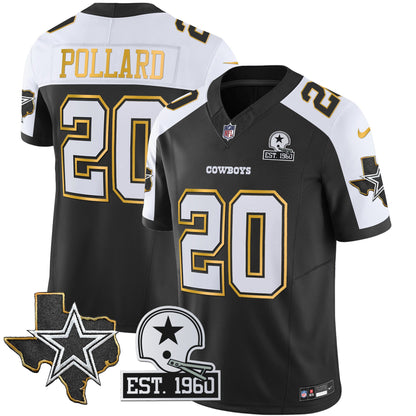Men's Cowboys Texas Patch Gold Trim Vapor Jersey - All Stitched