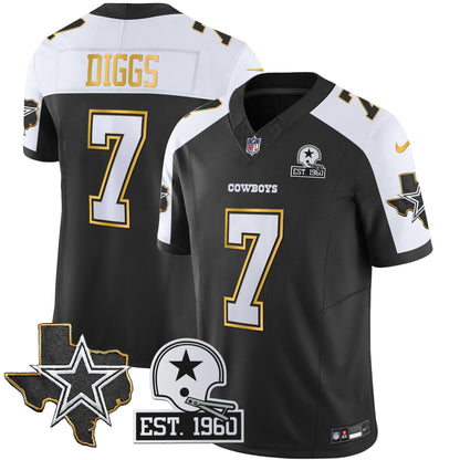 Men's Cowboys Texas Patch Gold Trim Vapor Jersey - All Stitched