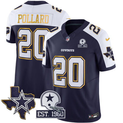 Men's Cowboys Texas Patch Gold Trim Vapor Jersey - All Stitched