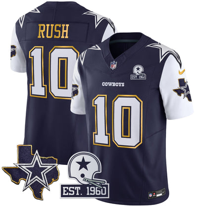 Men's Cowboys Texas Patch Gold Trim Vapor Jersey - All Stitched