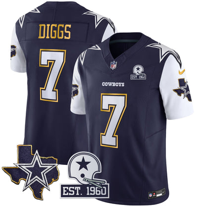 Men's Cowboys Texas Patch Gold Trim Vapor Jersey - All Stitched