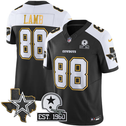 Men's Cowboys Texas Patch Gold Trim Vapor Jersey - All Stitched