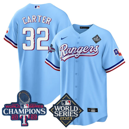 Texas Rangers 2023 World Series Champions Cool Base Jersey V4 - All Stitched