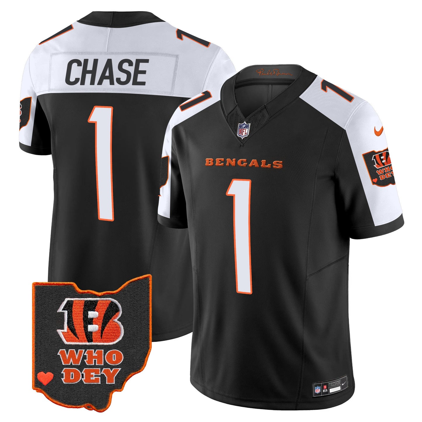 Men's Bengals Ohio Patch Vapor Limited Jersey V2 - All Stitched