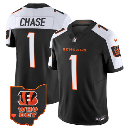 Men's Bengals Ohio Patch Vapor Limited Jersey V2 - All Stitched