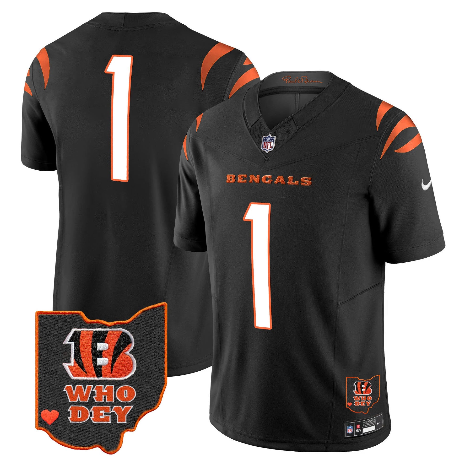 Men's Bengals Ohio Patch Vapor Limited Jersey V2 - All Stitched