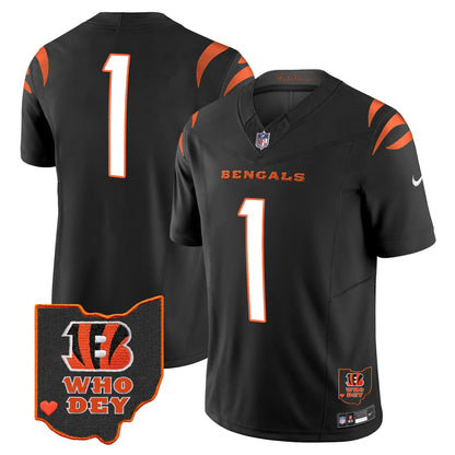Men's Bengals Ohio Patch Vapor Limited Jersey V2 - All Stitched