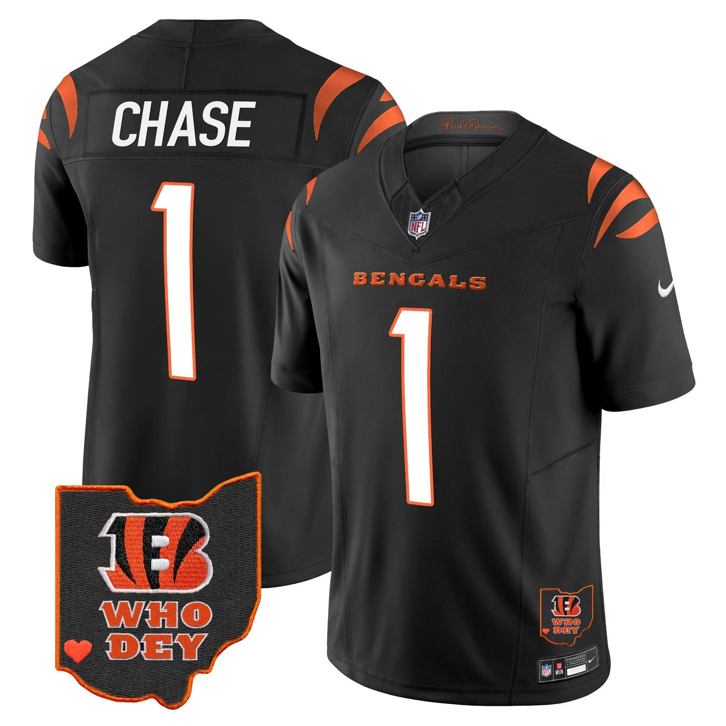 Men's Bengals Ohio Patch Vapor Limited Jersey V2 - All Stitched
