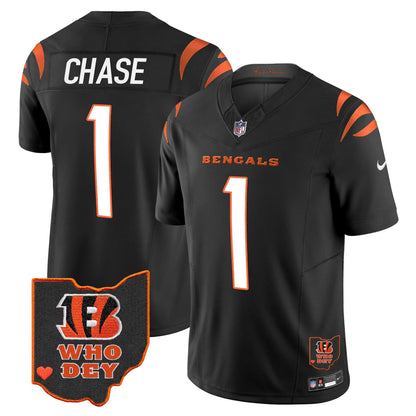 Men's Bengals Ohio Patch Vapor Limited Jersey V2 - All Stitched
