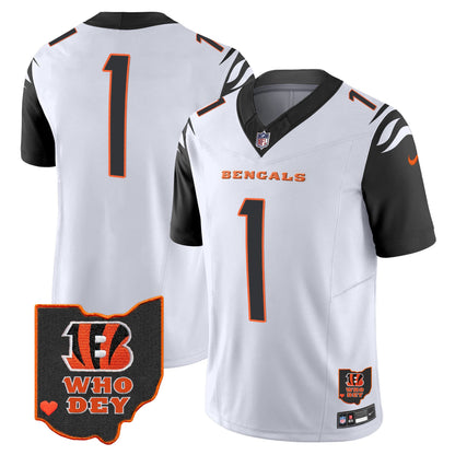 Men's Bengals Ohio Patch Vapor Limited Jersey V2 - All Stitched