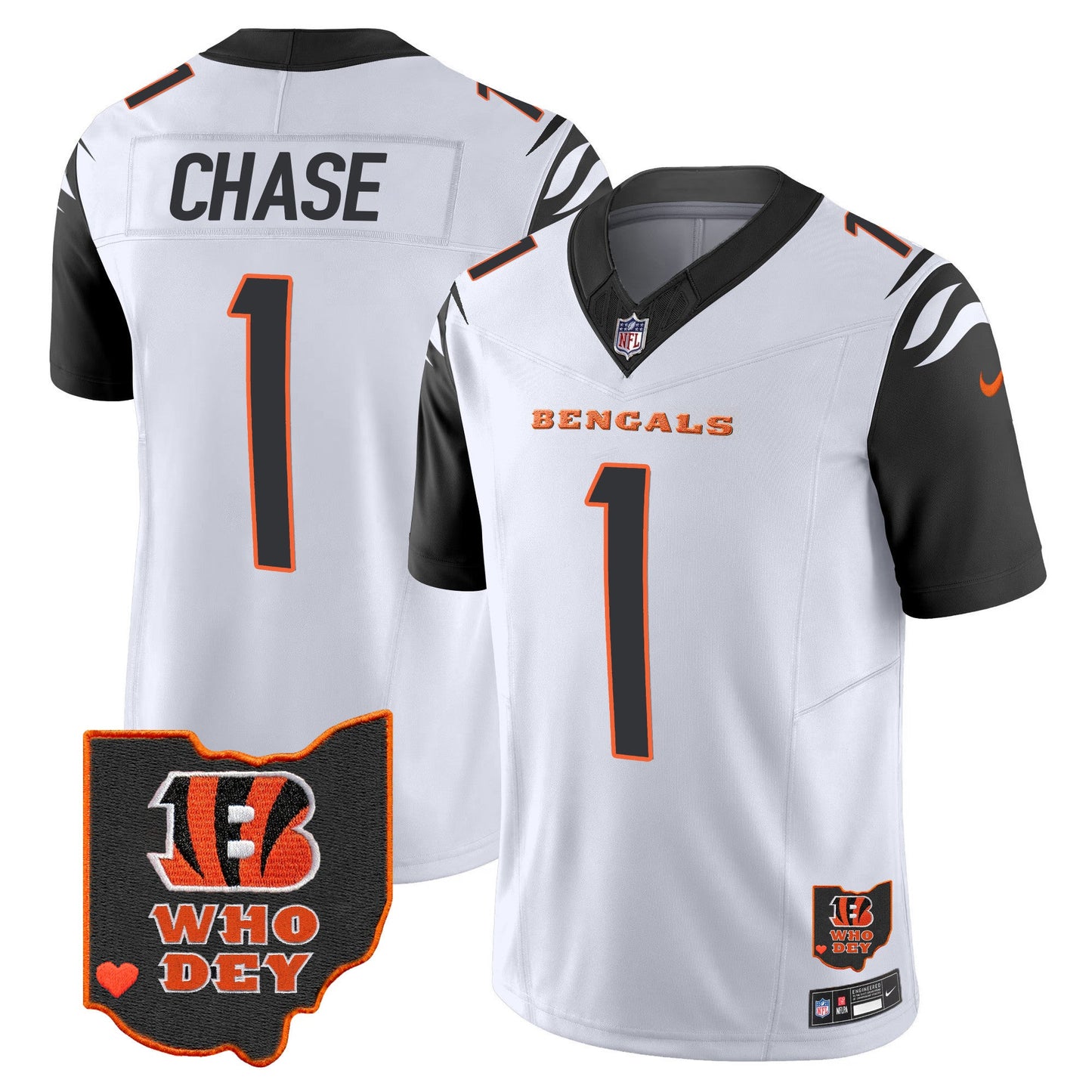 Men's Bengals Ohio Patch Vapor Limited Jersey V2 - All Stitched