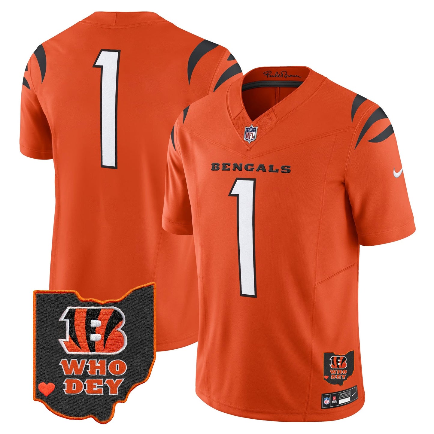 Men's Bengals Ohio Patch Vapor Limited Jersey V2 - All Stitched