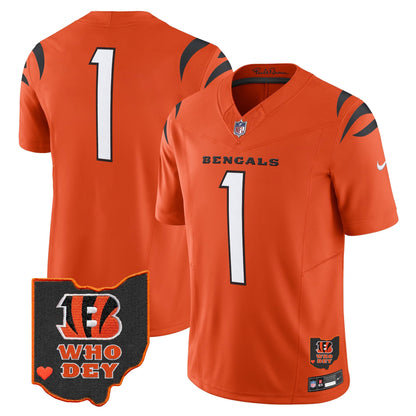 Men's Bengals Ohio Patch Vapor Limited Jersey V2 - All Stitched