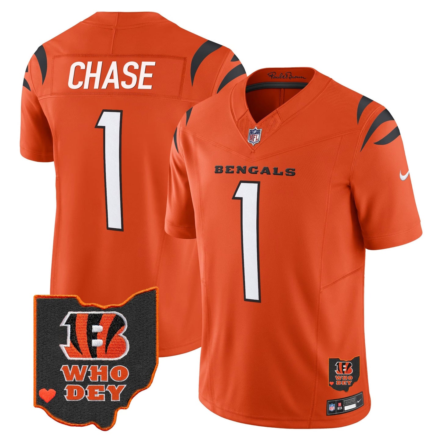 Men's Bengals Ohio Patch Vapor Limited Jersey V2 - All Stitched