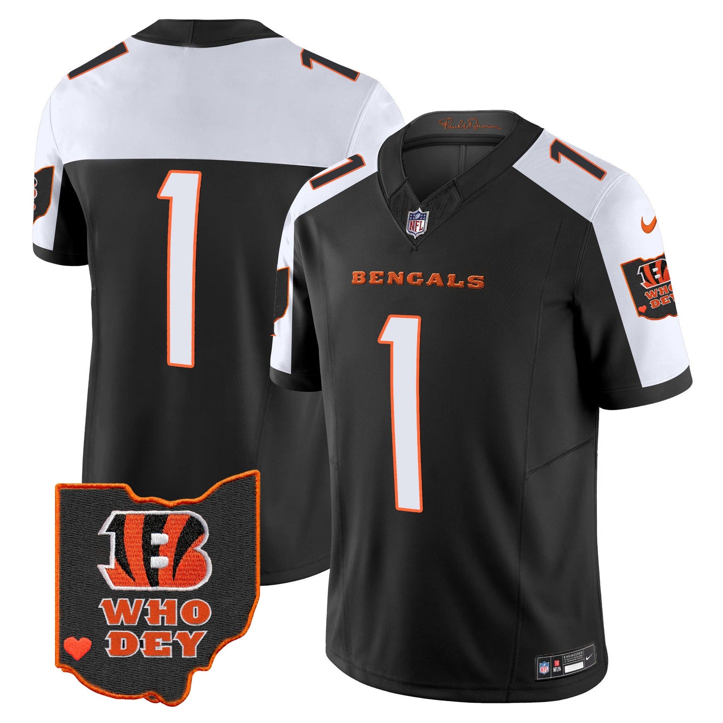 Men's Bengals Ohio Patch Vapor Limited Jersey V2 - All Stitched